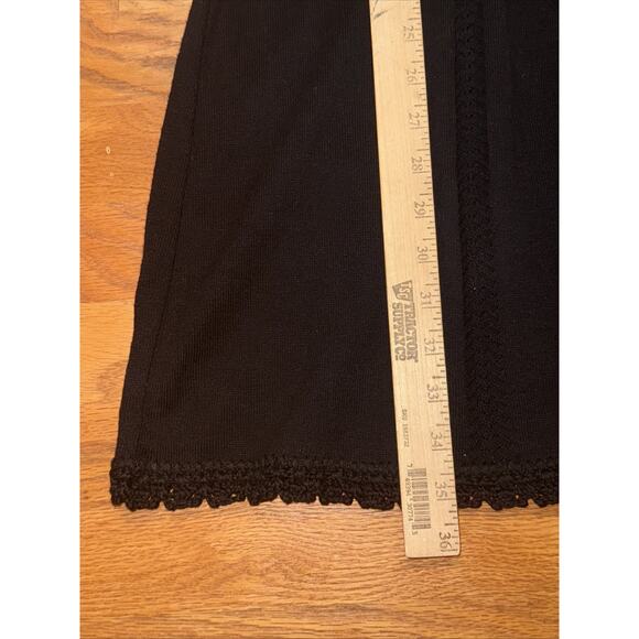 Odd Molly Anthropologie Black Knit Dress Long Sleeve Size 2 Crochet Detail BOHO - Picture 8 of 9